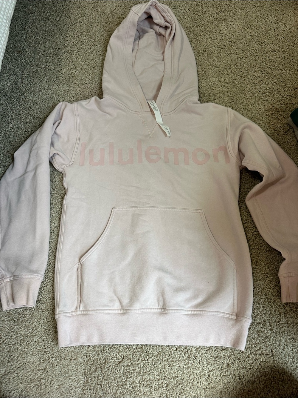 lululemon athletica Dusty Pink Logo Pullover Hoodie